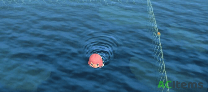 Swimming pictures in Animal Crossing New Horizons